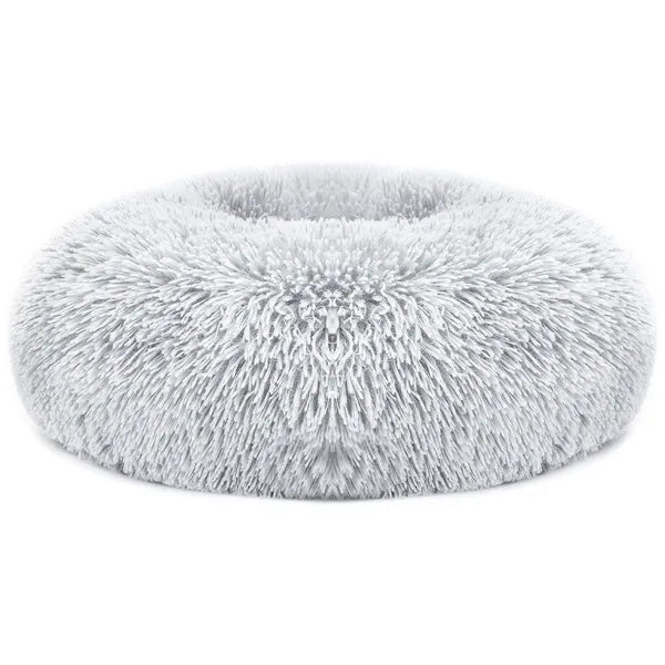 Calming Donut Pet Bed for Dogs & Cats Soft Plush Anti Anxiety Washable Cozy Nest Bed