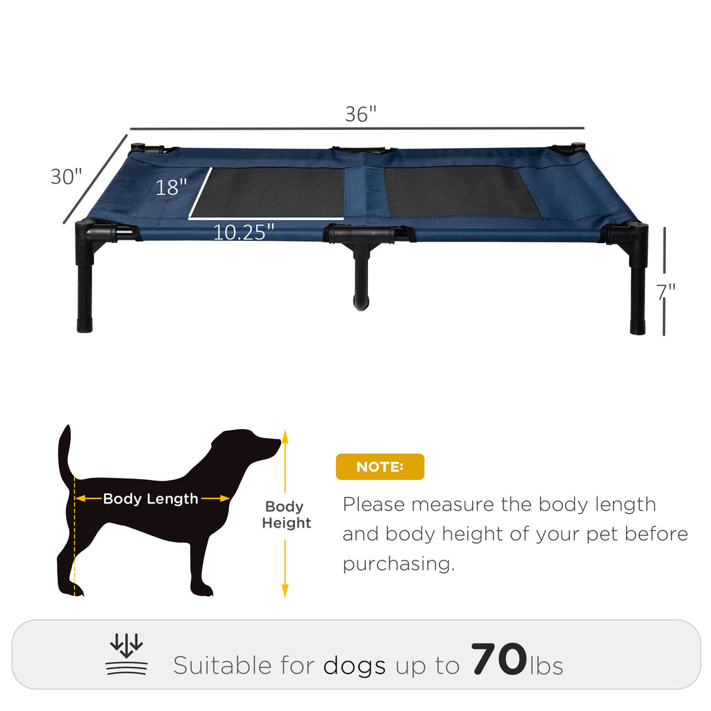 Elevated Cooling Dog Bed, Breathable Mesh Raised Pet Cot for Summer